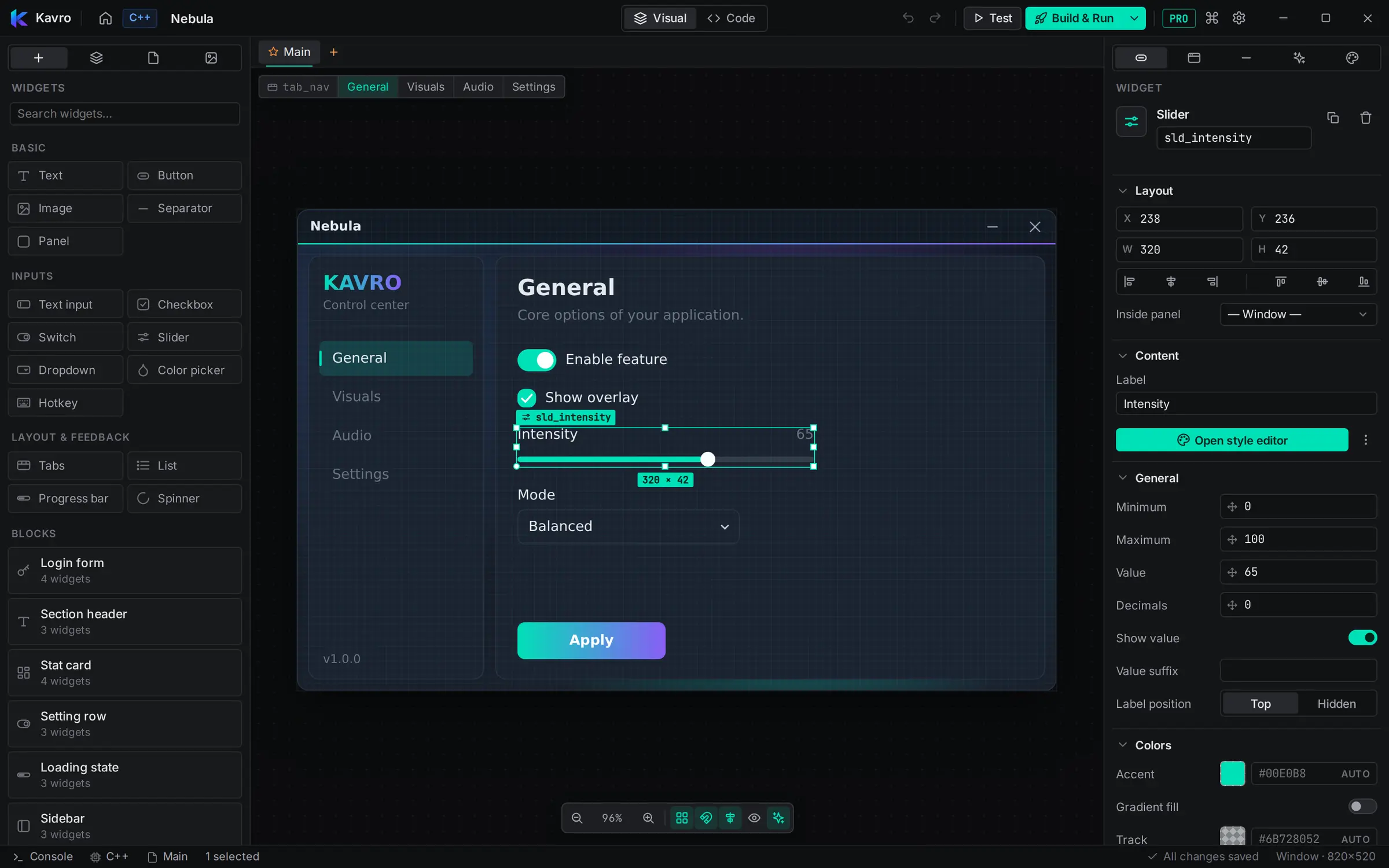 The Kavro editor